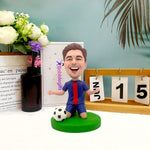 Benutzerdefinierter Wackelkopf mit glücklichem Fußballspieler