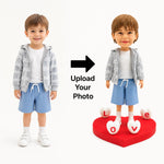 Individueller Wackelkopf für Kinder aus Foto mit Liebesherz-Sockel