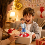 Individueller Wackelkopf für Kinder aus Foto mit Liebesherz-Sockel