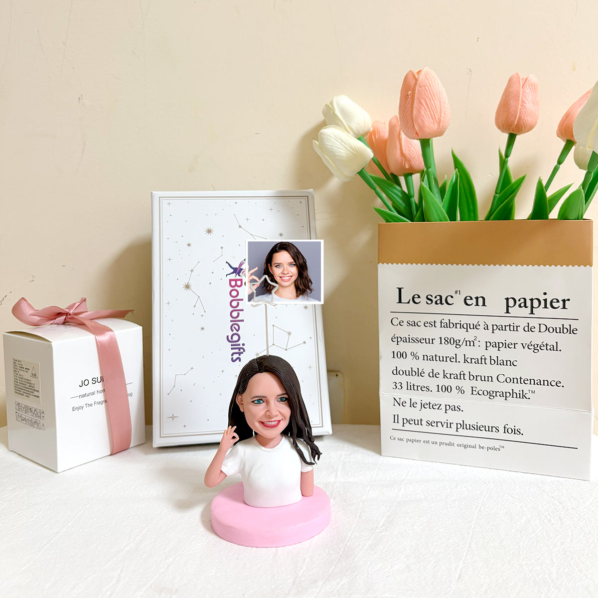 Individuelle Wackelkopffigur mit Fotoclip