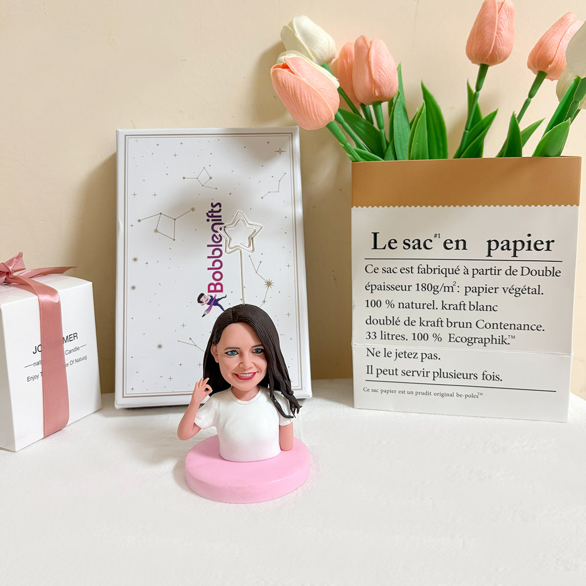 Individuelle Wackelkopffigur mit Fotoclip