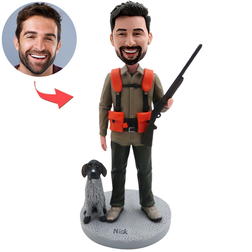 Benutzerdefinierter Jäger-Wackelkopf mit Hund