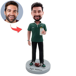 Individuelle Wackelkopffigur für Fußballtrainer