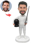 Personalisierte Fechter-Wackelkopffigur nach Foto