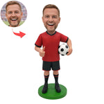 Individuell gestaltete WM-Fußball-Wackelkopffigur nach Foto