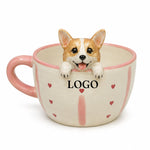 Personalisierte Kaffeetasse für Hund & Katze mit handgefertigter Tierfigur