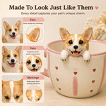 Personalisierte Kaffeetasse für Hund & Katze mit handgefertigter Tierfigur