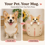 Personalisierte Kaffeetasse für Hund & Katze mit handgefertigter Tierfigur