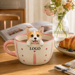 Personalisierte Kaffeetasse für Hund & Katze mit handgefertigter Tierfigur