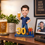 Individuelle personalisierte Wackelkopfpuppe zum 30. Geburtstag