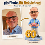 Personalisierter individueller Wackelkopf zum 60. Geburtstag