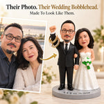 Personalisierte Hochzeitspaar-Figur mit Ringhalter nach Foto
