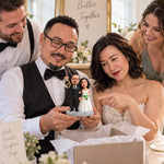 Personalisierte Hochzeitspaar-Figur mit Ringhalter nach Foto