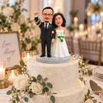 Personalisierte Hochzeitspaar-Figur mit Ringhalter nach Foto