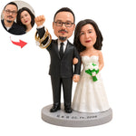 Personalisierte Hochzeitspaar-Figur mit Ringhalter nach Foto