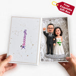 Personalisierte Hochzeitspaar-Figur mit Ringhalter nach Foto