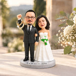 Personalisierte Hochzeitspaar-Figur mit Ringhalter nach Foto