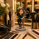 Personalisiertes handgefertigtes Geschenk – individueller Friseur-Wackelkopf