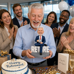 Individueller Wackelkopf zur Ruhestandsfeier