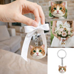 Personalisierter Katzen-Schlüsselanhänger mit Namen vom Foto