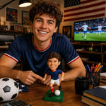 Personalisierte Wackelkopffigur im Stil eines Fußballmeisters – Geschenk