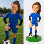 Individuell gestaltete Wackelkopffigur für junge Fußballspieler als Geschenk