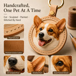 Personalisierter Leder-Schlüsselanhänger & Taschenanhänger mit Hundefoto