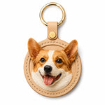 Personalisierter Leder-Schlüsselanhänger & Taschenanhänger mit Hundefoto