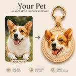 Personalisierter Leder-Schlüsselanhänger & Taschenanhänger mit Hundefoto