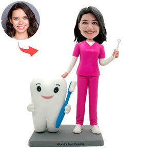Personalisierte Zahnarztfigur mit Zahn