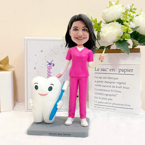 Personalisierte Zahnarztfigur mit Zahn