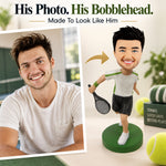 Kundenspezifischer Tennisspieler Bobbleheads im weißen Jersey