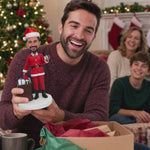 Individuelle Wackelkopf-Figur Santa Claus mit Weihnachtsgeschenken